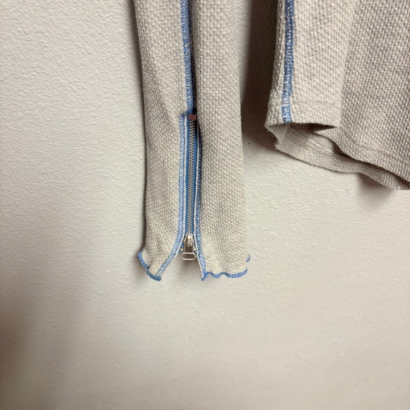 Free People Heather Gray Knit with Blue Trim - Picture 3 of 7